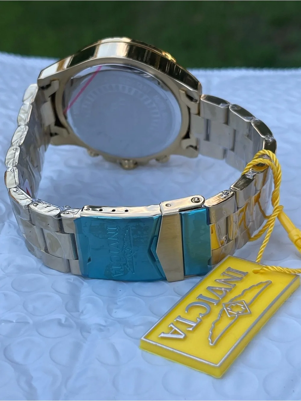 Invicta Specialty Mach Gala Men's Watch - 48mm, Gold and blue bezel new